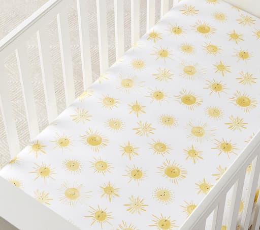Купить Простыня  Sun Print Organic Crib Fitted Sheet Yellow в интернет-магазине roooms.ru