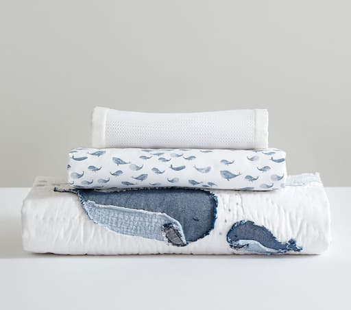 Купить Комплект постельного белья Jack Nautical Baby Bedding Set of 3 - Quilt, Crib Fitted Sheet , White Mesh Liner в интернет-магазине roooms.ru