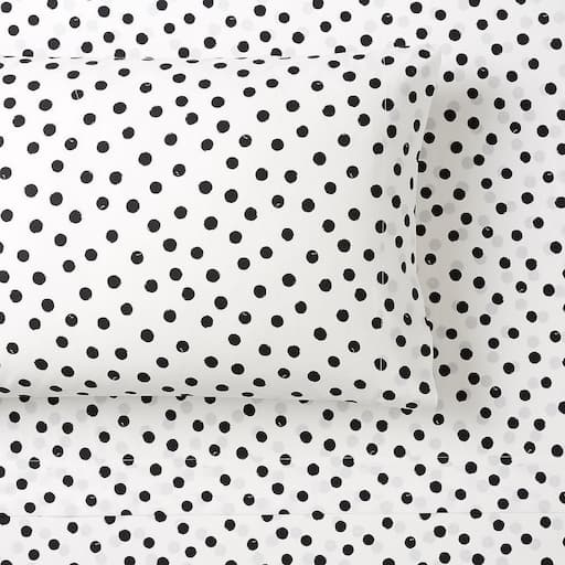 Купить Набор простыней The Emily + Meritt Painted Dot Sheet Set White/Black в интернет-магазине roooms.ru