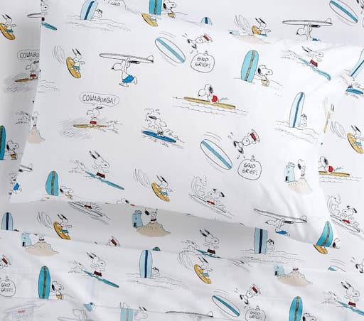 Купить Набор простыней Snoopy® Surf Organic Sheet Set & Pillowcases - Sheet Set в интернет-магазине roooms.ru
