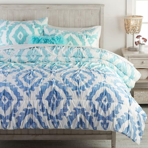 Купить Стеганое покрывало  Kelly Slater Organic Ikat Shells Quilt Blue Multi в интернет-магазине roooms.ru
