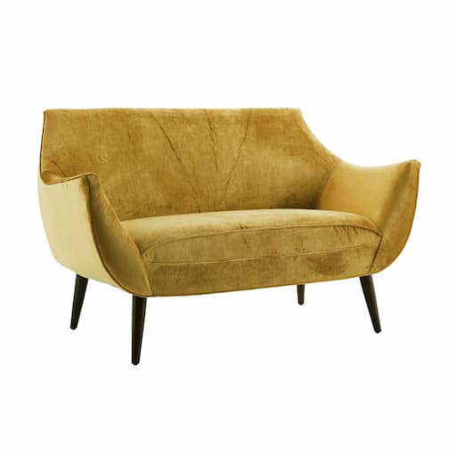 Купить Прямой диван Leandro Settee Marigold Velvet Grey Ash в интернет-магазине roooms.ru