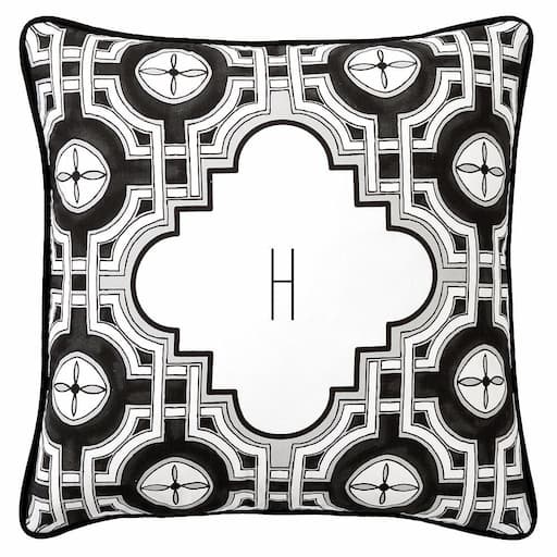 Купить Декоративная подушка Grace Geo Monogram Pillow Cover 16"x16" в интернет-магазине roooms.ru