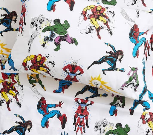 Купить Наволочка Marvel Heroes Glow-in-the-Dark Toddler Sheet Set & Pillowcase - Sheet Set в интернет-магазине roooms.ru