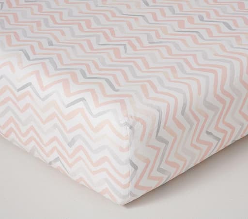 Купить Простыня  Finley Multi Chevron Washed Linen Cotton Crib Fitted Sheet , в интернет-магазине roooms.ru