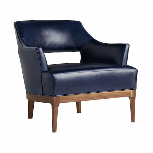 Купить Кресло Laurette Chair Indigo Leather Dark Walnut в интернет-магазине roooms.ru