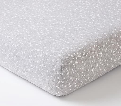 Купить Простыня  Organic Star Printed Jersey Crib Fitted Sheet Heather Gray в интернет-магазине roooms.ru