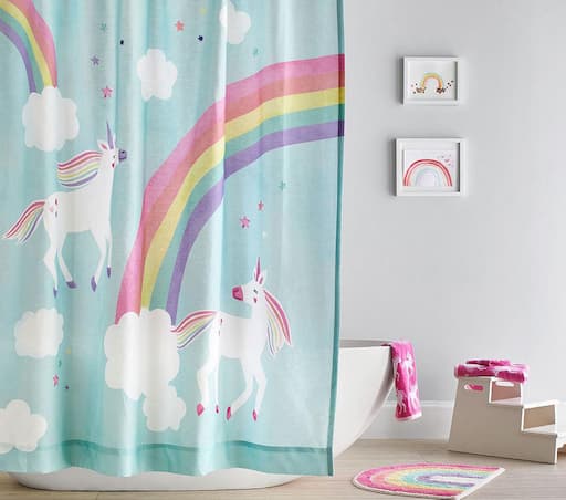 Купить Коврик для ванной/Шторка для душа Rainbow Unicorn Bath Set - Towels Shower Curtain Bath Mat в интернет-магазине roooms.ru