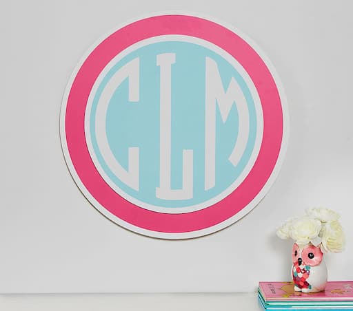 Купить Буквы Preppy Circle Monogram - Pink/Aqua в интернет-магазине roooms.ru