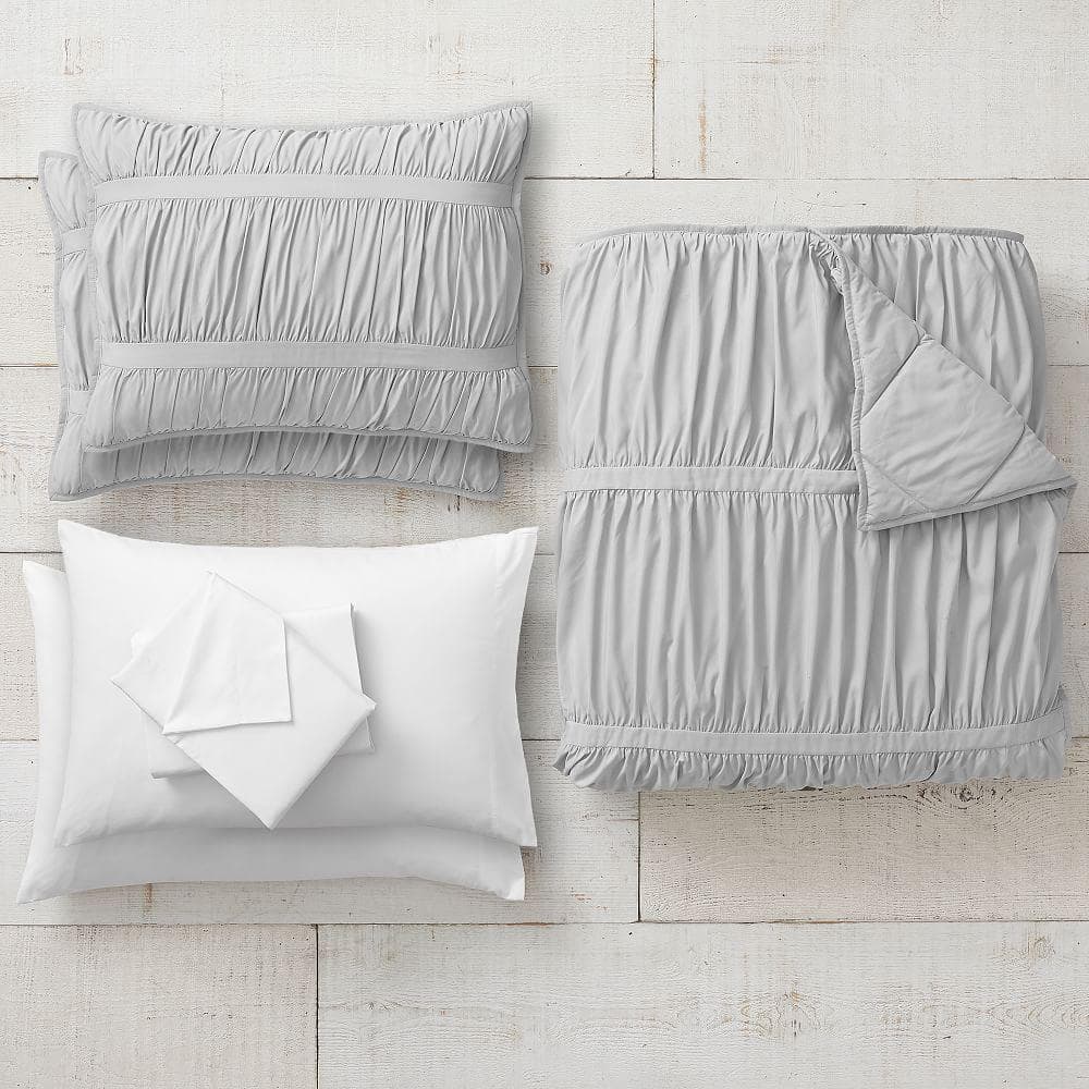 Купить Пододеяльник  Pucker Up Comforter Bundle Set Basic Bundle Light Grey в интернет-магазине roooms.ru