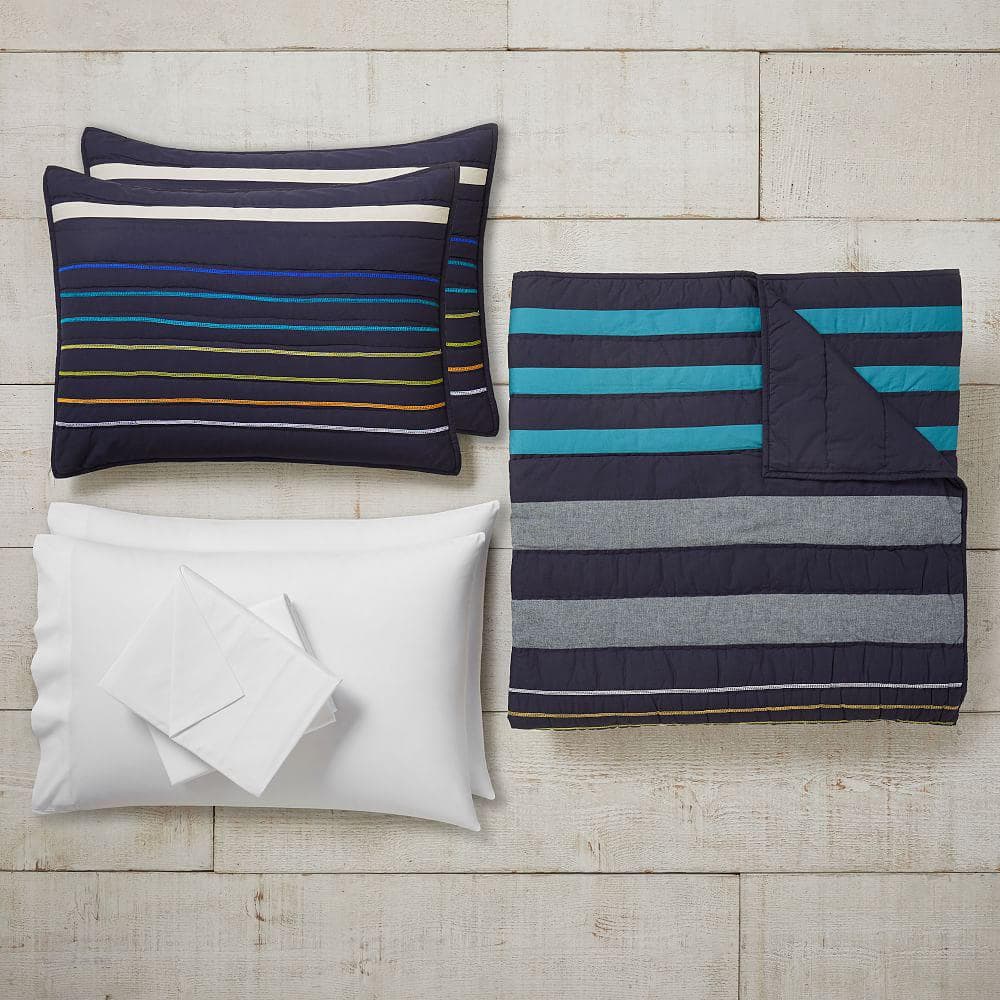 Купить Пододеяльник  Laidback Stripes Comforter Bundle Set Basic Bundle Grey в интернет-магазине roooms.ru