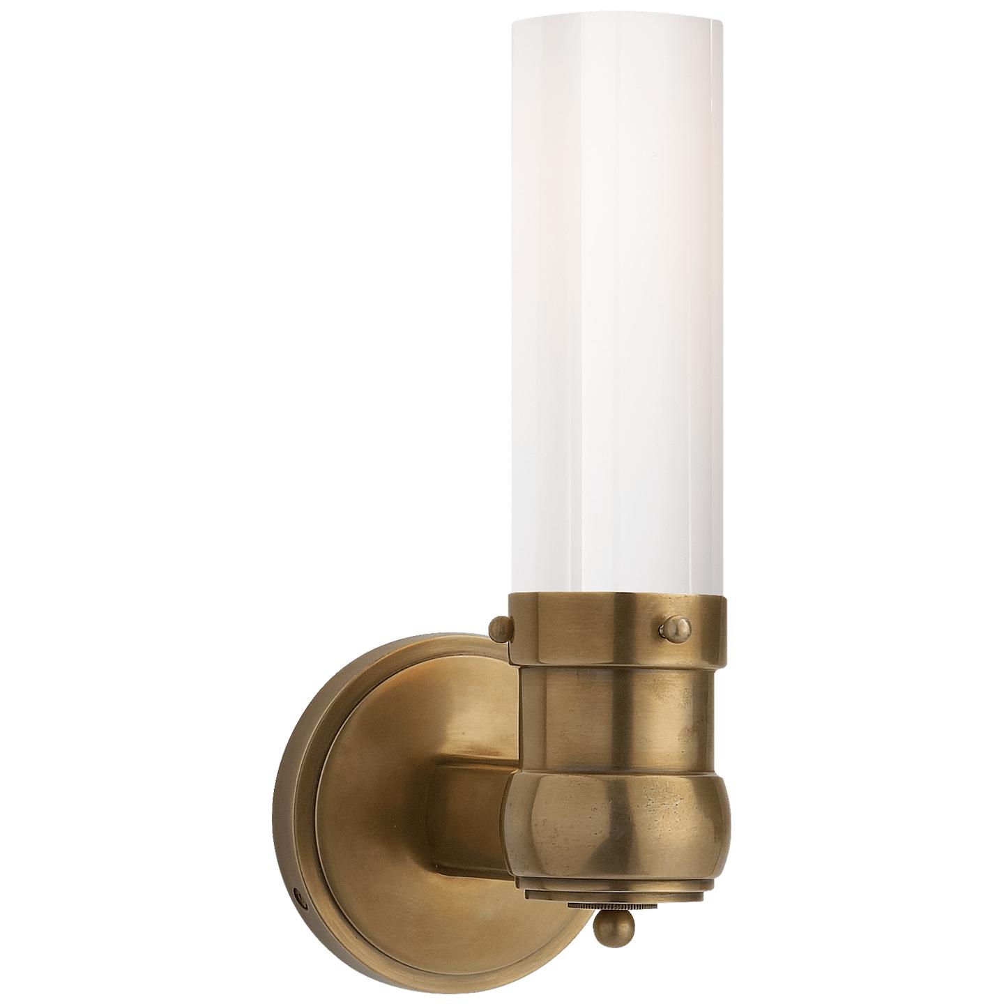 Hand-Rubbed Antique Brass White Glass