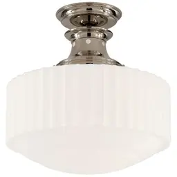 Polished Nickel White Glass
