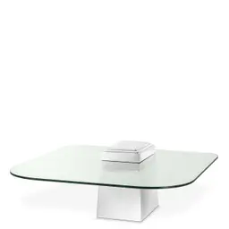 polished stainless steel | clear glass