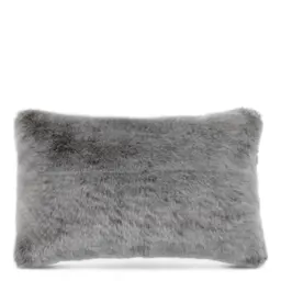grey faux fur rectangular