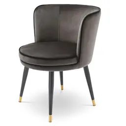 savona grey velvet | savona dark grey velvet piping | black & brass finish swivel base