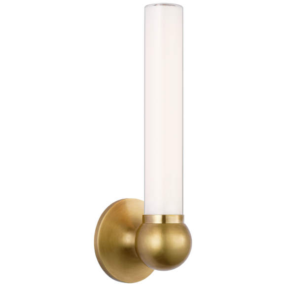 Hand-Rubbed Antique Brass White Glass