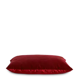 Rust red Velvet cushionwith satin backInner cushion filled with feathers