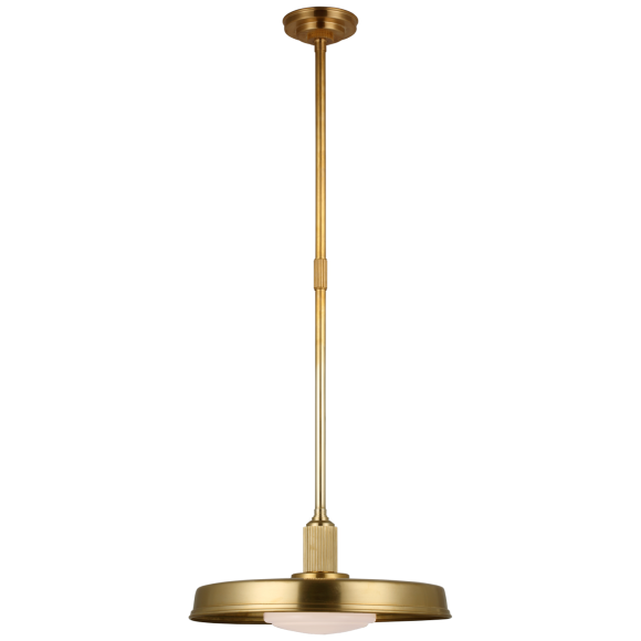 Antique-Burnished Brass White Glass