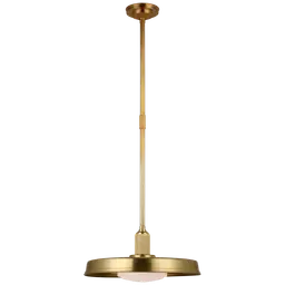 Antique-Burnished Brass White Glass