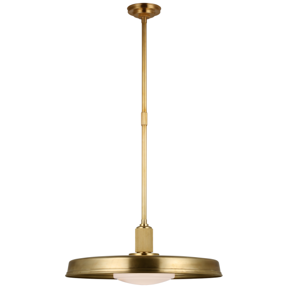 Antique-Burnished Brass White Glass