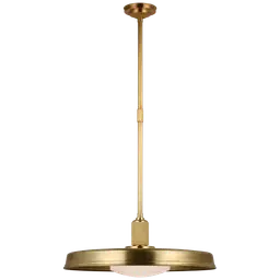 Antique-Burnished Brass White Glass