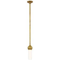 Hand-Rubbed Antique Brass White Glass