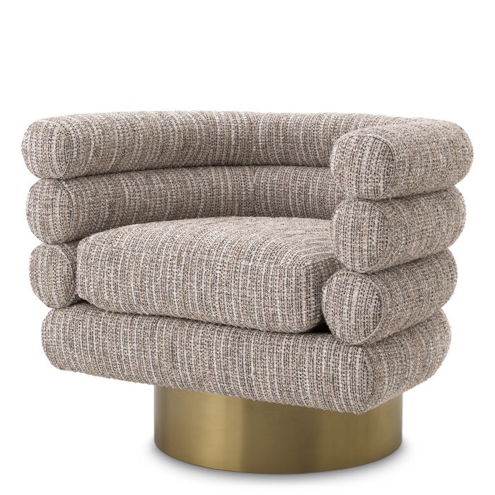mademoiselle beige | brushed brass finish swivel base