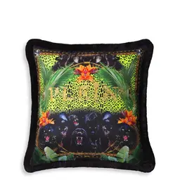 cushion 100% silk with fringe finishing | removable cover H: 50 cm W: 50 cm