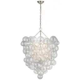 Burnished Silver Leaf Clear Swirled Glass