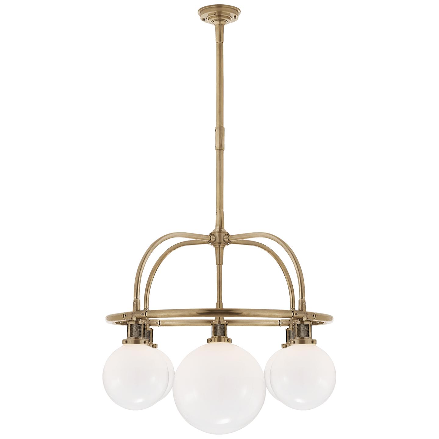 Natural Brass White Glass