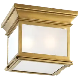 Antique-Burnished Brass Frosted Glass