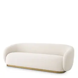 bouclé cream | brushed brass finish base