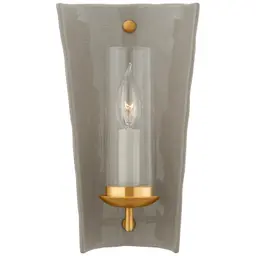Shellish Gray and Gild Clear Glass