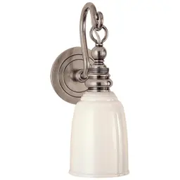 Antique Nickel White Glass