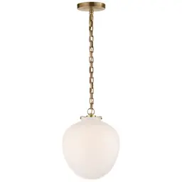 Hand-Rubbed Antique Brass White Glass