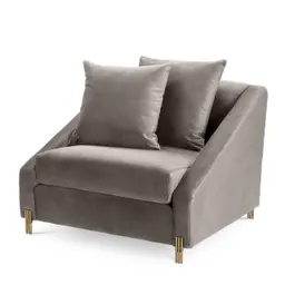 savona grey velvet | brushed brass finish legs