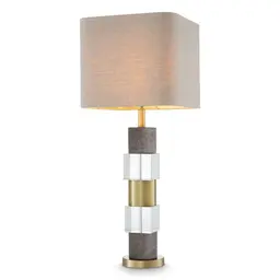 antique brass finish | grey marble | crystal glass