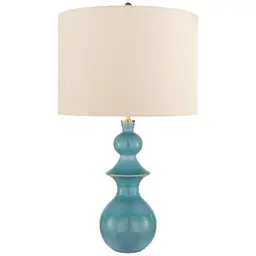 Sandy Turquoise 20.5" x 20.5" x 14.5" Cream Linen