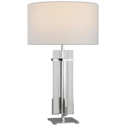 Polished Nickel and Crystal 18" x 18" x 10" Linen