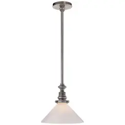 Antique Nickel White Glass Slant Shade