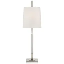 Polished Nickel with Crystal 8.25" x 9.25" x 10.75" Linen Square