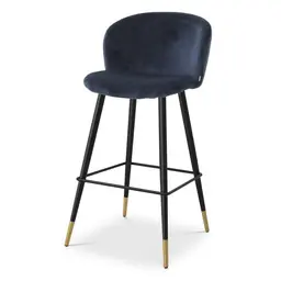 savona midnight blue velvet | black & gold finish legs