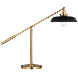 Midnight Black and Burnished Brass LED Bulb(s) Included