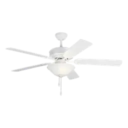 Matte White Housing With Matte White Blades with Light Kit