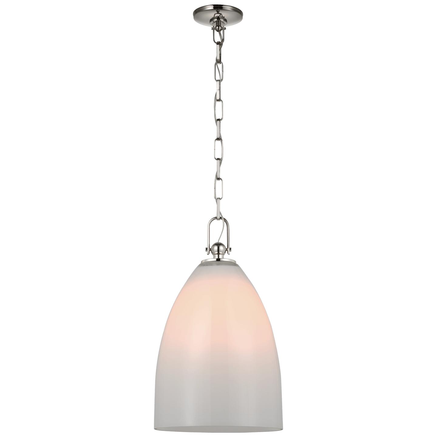 Polished Nickel White Glass