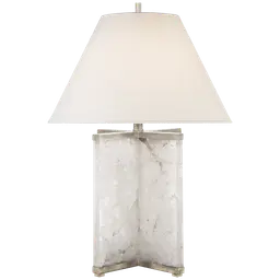 Natural Quartz Stone with Silver Leaf 8" x 19" x 12" Linen