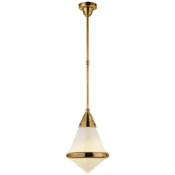 Hand-Rubbed Antique Brass White Glass