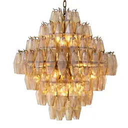 amber glass | antique brass finish L