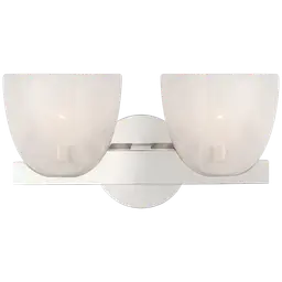 Polished Nickel White Strie Glass